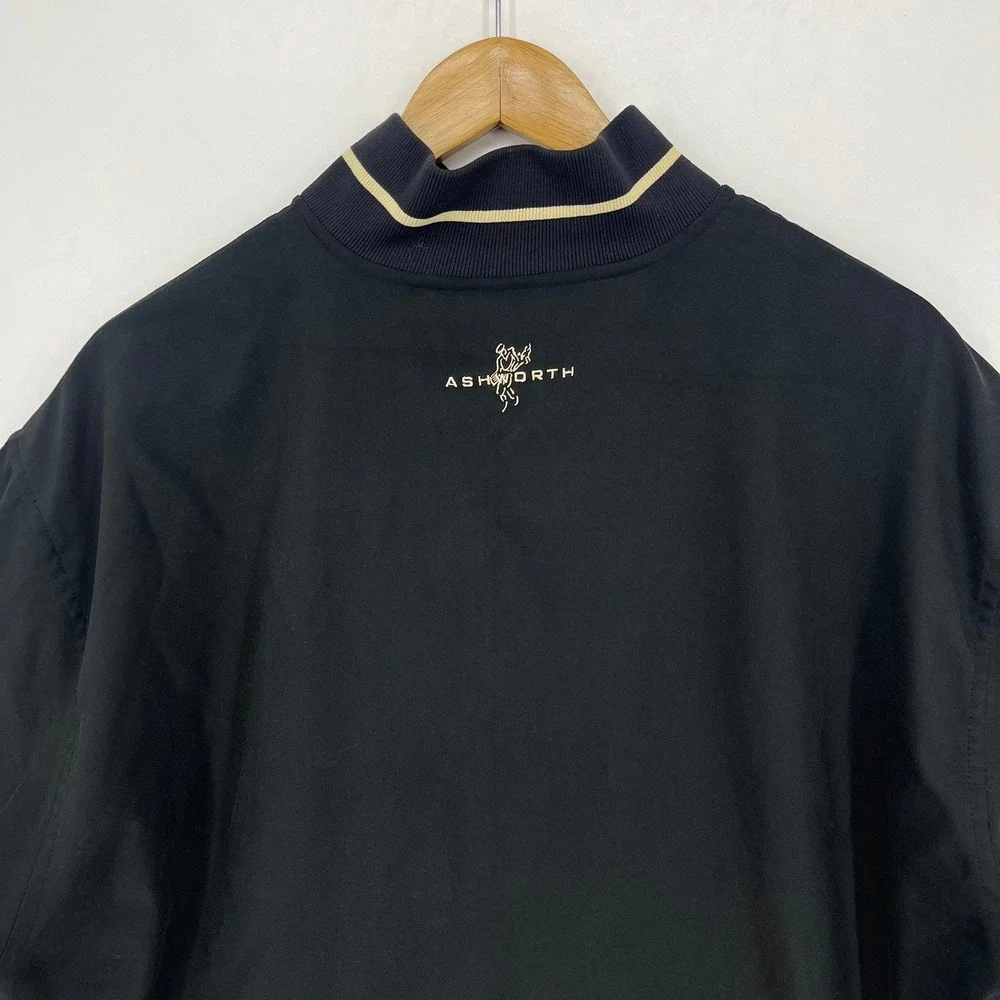 Ashworth Mens Black 2004 Monterey Open Golf Quarter Zip Windshirt Size M